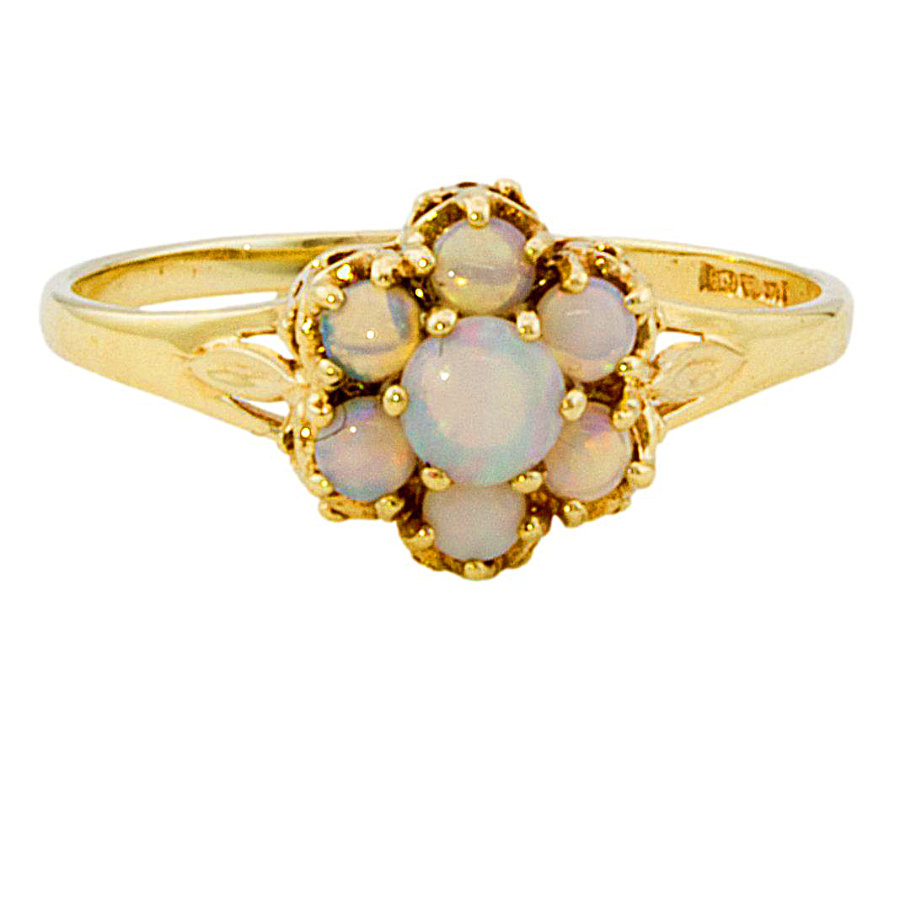 9ct gold Opal Cluster Ring size O